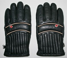 Vintage Genuine Black Leather Snow Gloves Ladies L Made in Japan Canada Logo