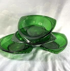 Vintage MCM Anchor Hocking Green Atomic Triangle Bowl Dish Ashtray Lot of 4