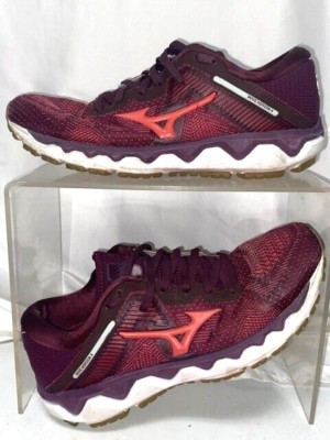 Women's Mizuno Wave Horizon 4 Running Shoes size 8.5 Mauve Wine-Cayenne Red