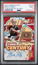 2022 Panini Donruss Elite Brock Purdy Turn Of The Century RC  Auto /75 PSA 9 