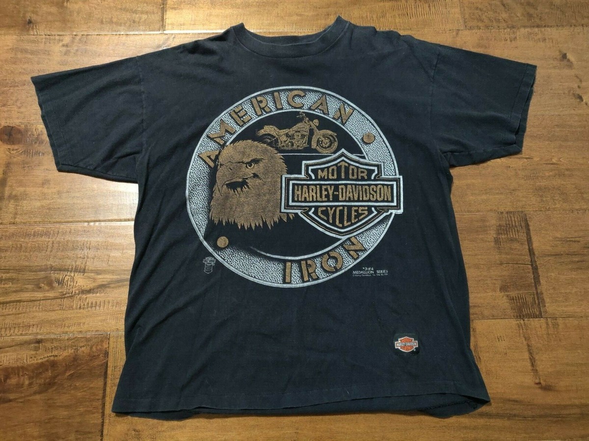HARLEY DAVIDSON◇ALSTYLE/Tシャツ/M/コットン/NVY/両面プリント