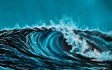 "Angel Wave" A Beautiful Art Piece Acrylic Color Signed by Artist