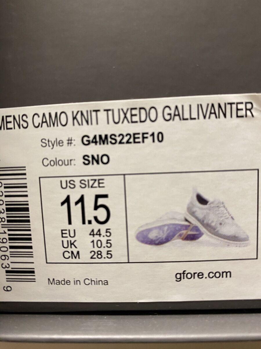 GFORE Camo Knit Tuxedo Gallivanter Golf Shoes (US Size 11.5 GFORE Camo Knit Tuxedo Gallivanter Golf Shoes (US Size 11.5