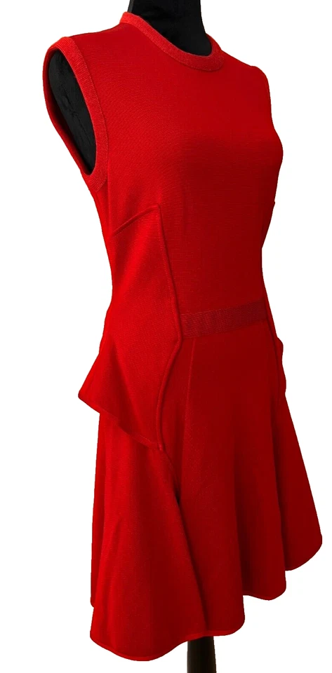 Vestido GIVENCHY Rojo Tejido Peplum Talla Mediana Foto 2 de 4