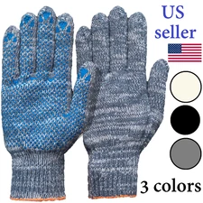 120 Working gloves. Cotton Protective Gloves. Black White Gray. Elongated cuff. 
