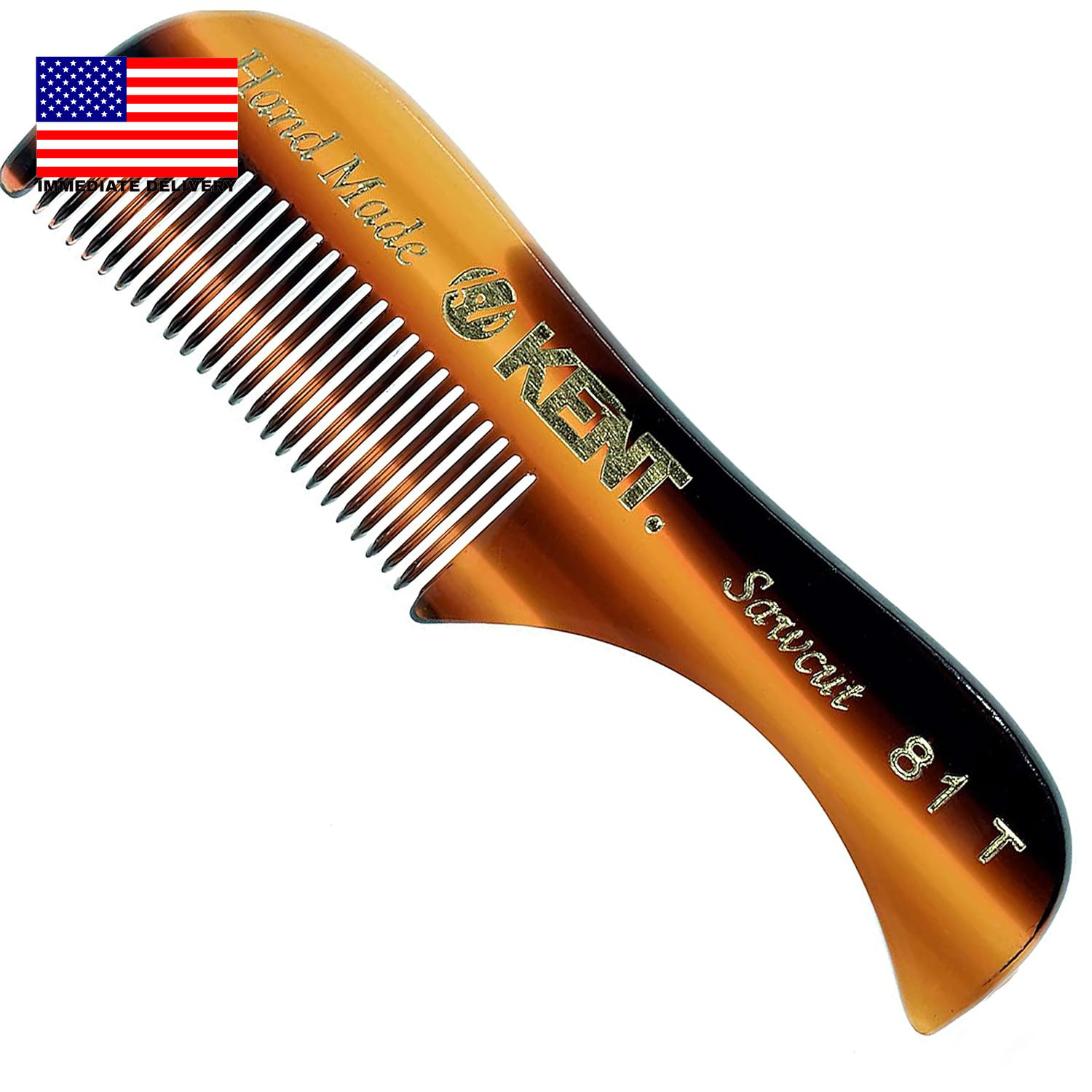 81T "Freddie" Handmade Beard Mustache Comb - Extra Small. Unbreakable Fine Tooth