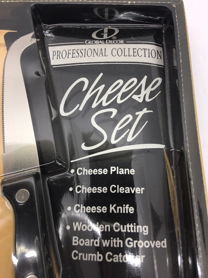 Juego para servir queso Global Decor tabla redonda de madera 3 cuchillos para cortar Foto 4 de 4