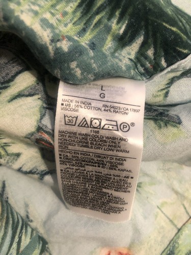 Old Navy Men's Tropical Flamingo Button Down Short Sleeve Shirt Large Resort - Picture 6 of 8