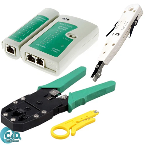 RJ45 Ethernet Network Cat5e Cat6 LAN Cable Tester Punch Down Crimping Tool Kit - Image 4 of 4