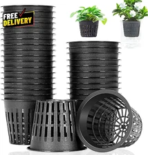 Net Pot 3 Inch Black 50 PCS Heavy Duty Slotted Mesh Hydroponic Cups