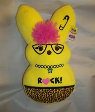 nwt Peeps Emo Punk Rock Bunny Yellow Leopard Easter Plush 2024