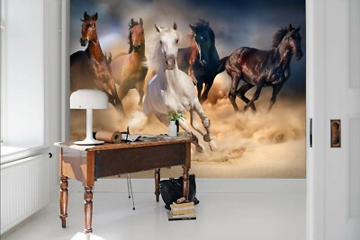 3D Horse Running Self-adhesive Removable Wallpaper Murals Wall 145