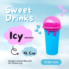 XL Deluxe Slushie Maker Cup - Fast Frozen Drinks + Surprise Gift & Cleaning Kit
