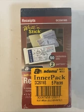 Adams DC2501WS Cash Receipt Books 2 Part Form 50 Carbonless Sets Lot of 5 SEALED