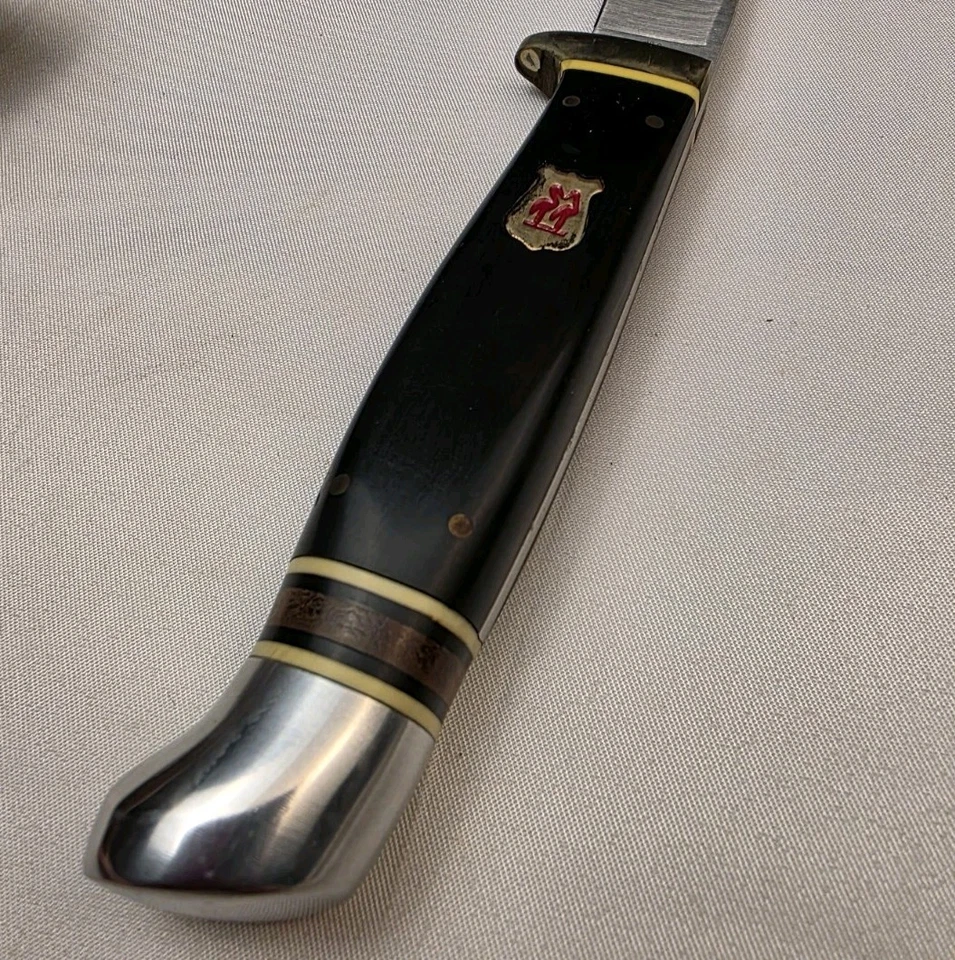 Raro cuchillo de hoja fija de acero inoxidable con funda Kissing Crane KC5083 Foto 4 de 4