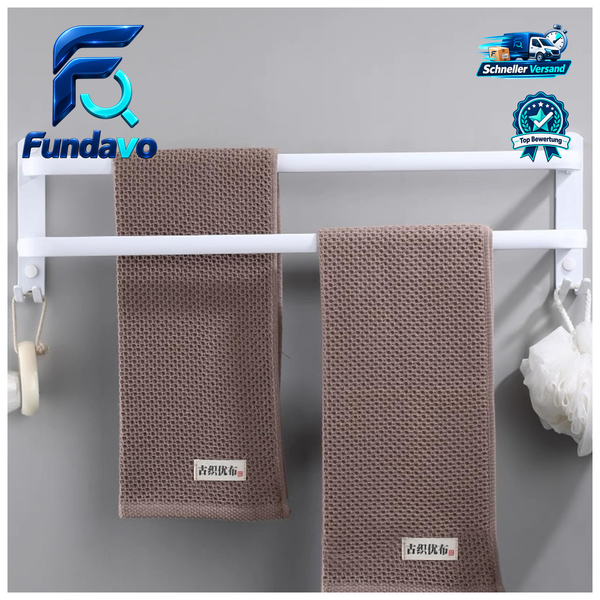 Handtuchhalter Ohne Bohren Weiß 80Cm Doppelt Wand Badezimmer KüChe ZubehöR-image