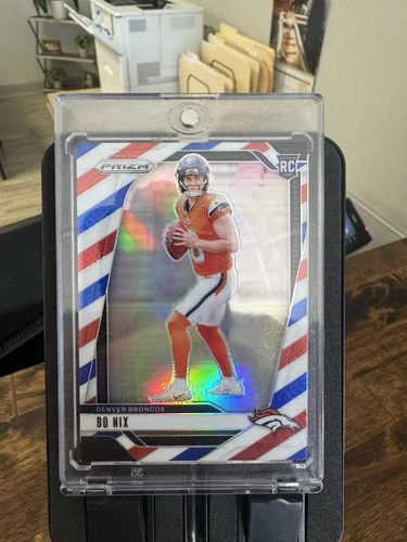 2024 Panini Prizm - Rookies Bo Nix #309 Red White & Blue Prizm (RC)