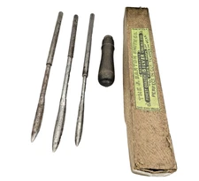 J. Barton Smith Lot Of 3 Vtg Silver Crucible Steel Files Hasps Jewelry Tools