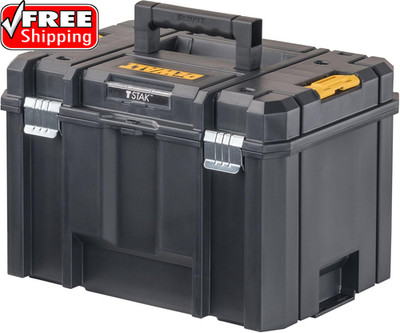 DEWALT TSTAK Tool Box, Extra Large Design, Removable Tray for Easy Access to Too