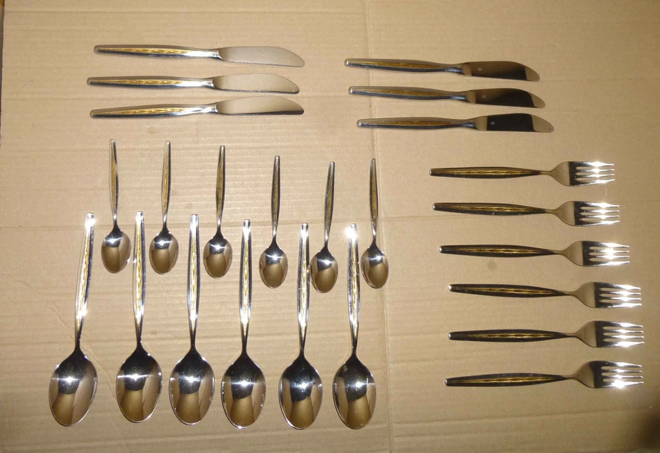 WMF Cromargan Capri (Dekor vergoldet) Besteckset komplett 24 Teile – toll – ans - Bild 1 von 1