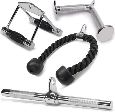 Yes4all Cable Machine Attachment Row Handles Rope V Bar Straight Bar Gym