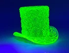 Vintage Fenton Glass Vaseline Top Hat Vase Toothpick Holder Uranium