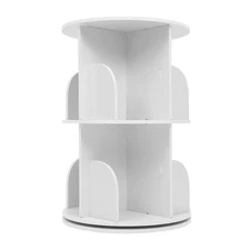 Rotating Bookshelf 360° 2-Layer Rotating Bookshelf Bookcase Freestanding Storage