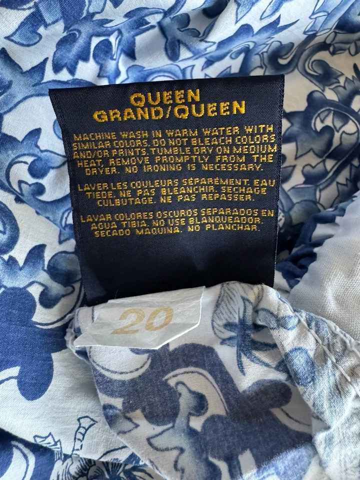 Ralph Lauren Home Tamarind Porcelain Dust Ruffle Bed Skirt ~ Queen - Image 4 of 4