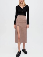 Maje Damenrock Größe 36 FR / S Schlitz Wollmischung MFPJU00885