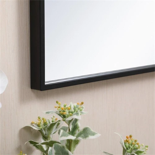 Elegant Decor Eternity 18" x 28" Modern Metal Frame Mirror in Black - Picture 9 of 9