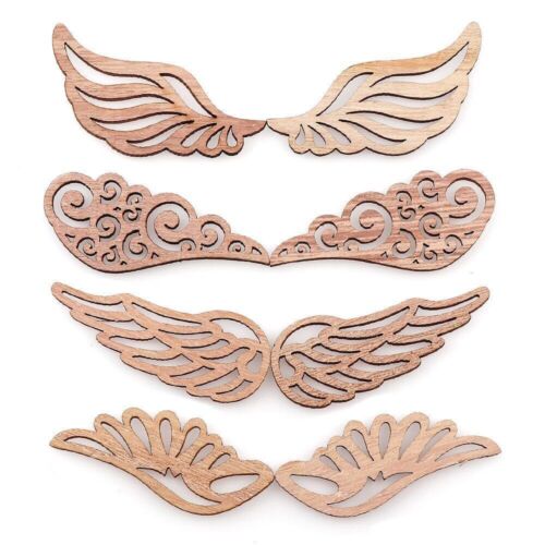 Wooden Decoratives DIY Angel Wings Embellishment Craft Scrapbook Accessory 40Pcs - Picture 1 of 12