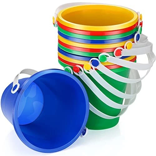 12 Pieces 5 Inch Beach Pails Sand Buckets for Boys and Girls Beach and Sand  T