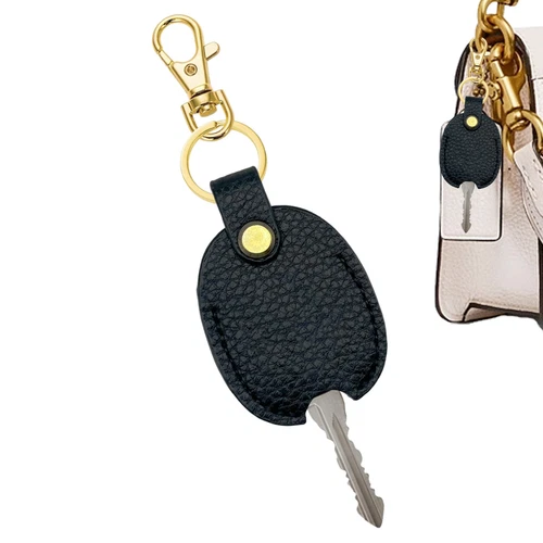 2x Black Leather Key Sleeve For Broken Key Car Key Loop Key Cover Keychain USA - Picture 5 of 7