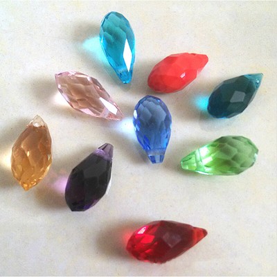 12x6mm 13x8mm 20x10mm Teardrop Faceted Crystal Glass Top Drilled Pendants Beads