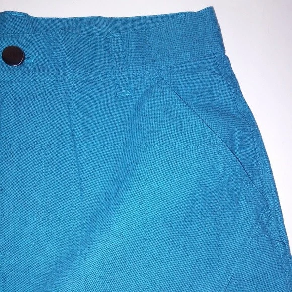 Pantalones Cortos Fulton Para Hombre Malla Azul Teal Corte Borde Crudo Foto 4 de 4