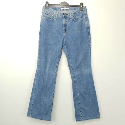 Tommy Hilfiger Bootcut Jeans Damen W29 L31 Größe 6 Stretchig Blau Regular Fit