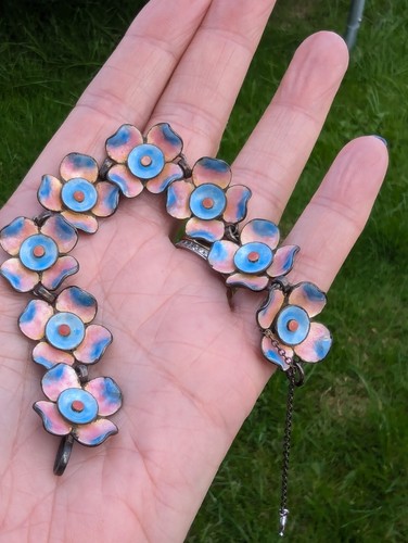 Vintage Bernard Instone Silver And Enamel Bracelet - Picture 11 of 21