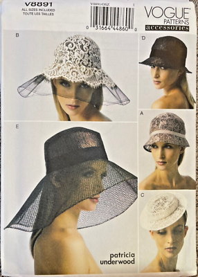 Patricia Underwood Vogue V8891 5 Bucket Hat Patterns From XS- L Sizes Vogue Pattern V8891 Women main image 2