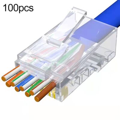 100x Crimpstecker RJ45 CAT5e Modular Crimp Patchkabel Netzwerk 8P8C RJ-45 CAT 5e