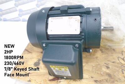 TOSHIBA - 0024SDSR44A-P - Cont Duty EQP AC MOTOR - 2HP 1800RPM 230/460V - 7/8''