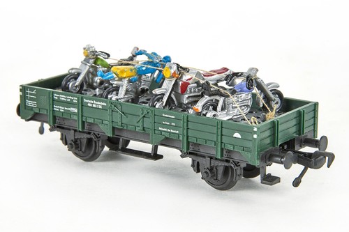 Lot 8149 Fleischmann H0 1451 H Niederbordwagen mit vier Motorrädern - TOP | Zustand: Gebraucht