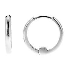 14k Solid White Gold Baby Huggy Huggie Hoop Earrings 9 mm