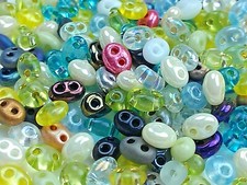 Twin 2 Hole Czech Glass Seed Beads Size 2.5x5mm " MIXTURE COLOR 16 " 50 gm