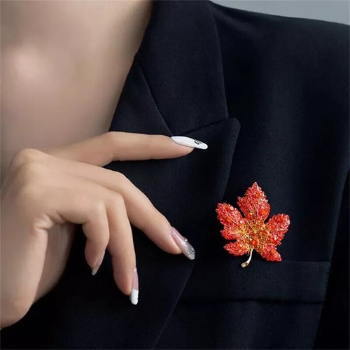 1/2/3/4PCS Crystal Maple Leaf Brooch Pin Women Clothing Collar Corsage Jewelry - Picture 11 of 34