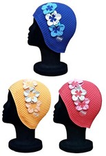 CHEX Rimini Waffle Bubble Floral Ladies Classic Open Water Thermal Swimming Hat