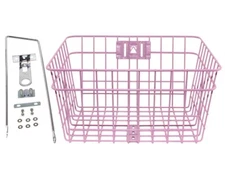 AltaLine Bicycle Steel Wire Basket W/Braces Beach Cruisers Bicycle Bike PINK.