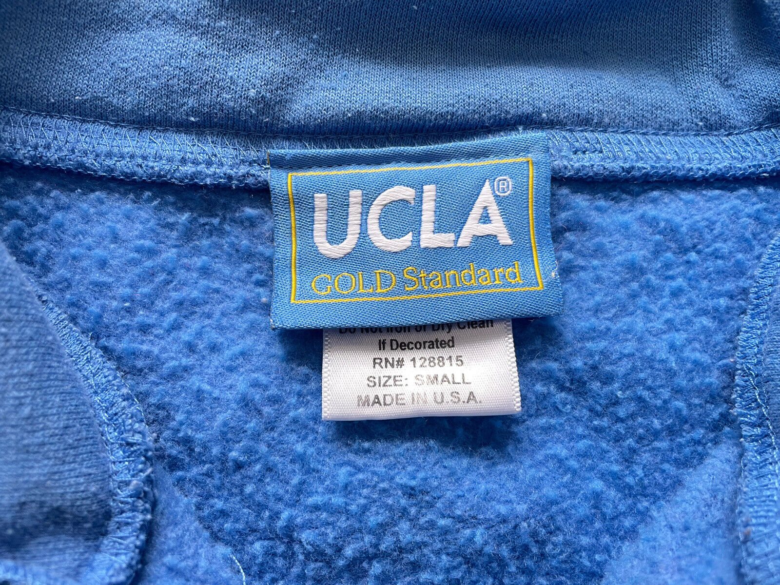 UCLA Sweatshirt Vintage 80s 90s UCLA Light Blue full zip Made in USA Size S