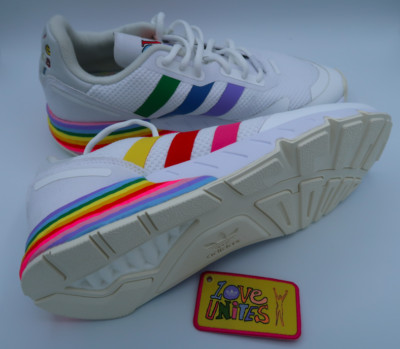 Adidas Unisex ZX 1K Boost Pride Athletic Shoes LOVE UNITES Adidas Unisex ZX 1K Boost Pride Athletic Shoes LOVE UNITES