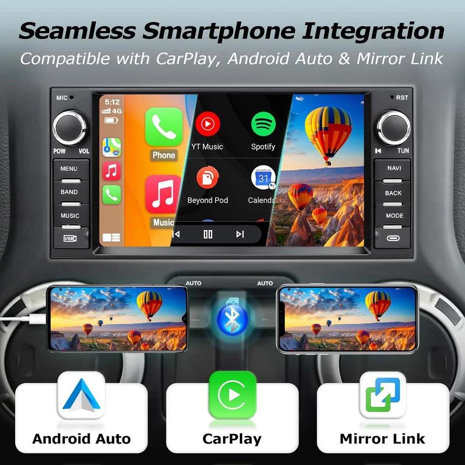 Radio GPS BT para Jeep Wrangler JK 2007-2018 con cámara estéreo para automóvil Android CarPlay Foto 3 de 4