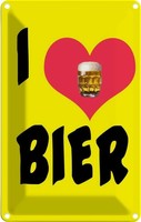 Blechschild 18X12 Cm Alkohol I Love Bier Essen Trinken Bar Club Deko Geschenk Me